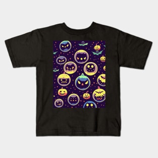 Crow halloween pumpkin Kids T-Shirt